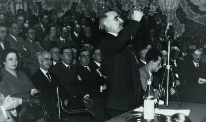 Conferencia de Francesc Cambó en el Palau de la Música Catalana el 14 de mayo de 1934.