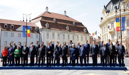 Foto de familia tras la cumbre de Sibiu, el pasado 9 de mayo.