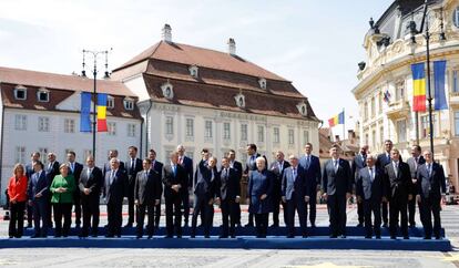 Foto de familia tras la cumbre de Sibiu, el pasado 9 de mayo.