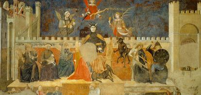 ‘La Alegoría del buen y mal gobierno’, obra mural de Ambrogio Lorenzetti.