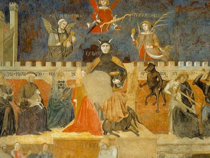 ‘La Alegoría del buen y mal gobierno’, obra mural de Ambrogio Lorenzetti.