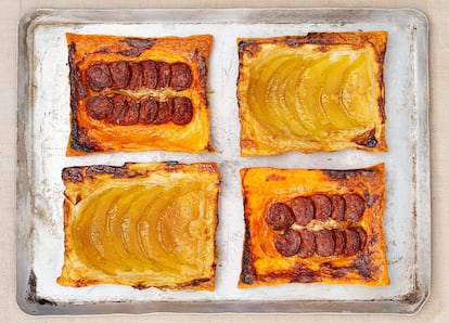 Tartitas de hojaldre del revés