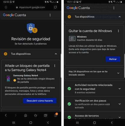 Revisión de seguridad de Google.