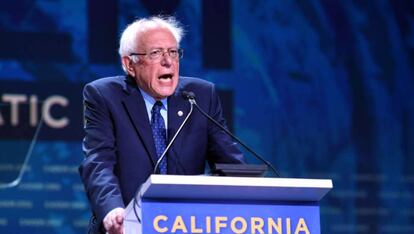 Bernie Sanders en la convención demócrata de California que se celebró en junio.
