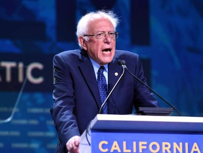 Bernie Sanders en la convención demócrata de California que se celebró en junio.