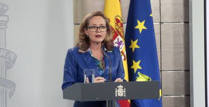 La vicepresidenta tercera del Gobierno y ministra de Asuntos Económicos, Nadia Calviño.