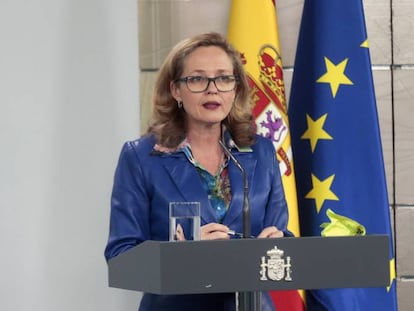La vicepresidenta tercera del Gobierno y ministra de Asuntos Económicos, Nadia Calviño.