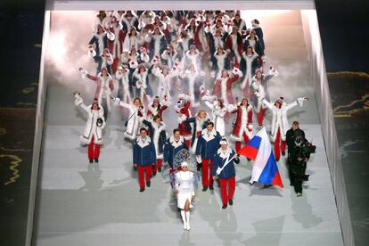 El equipo olímpico ruso durante los Juegos de Invierno de Sochi en 2014.