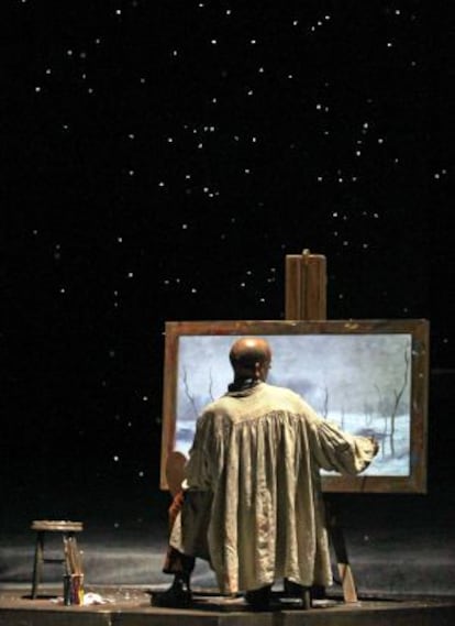 Un momento de la opera La Boheme en el Teatro Auditorio de San Lorenzo de el Escorial.
