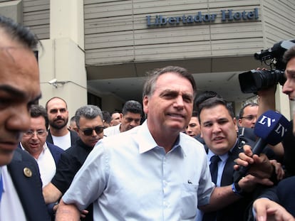 El expresidente Bolsonaro, en Buenos Aires en diciembre, durante el viaje que hizo para asistir a la toma de posesión de Javier Milei.