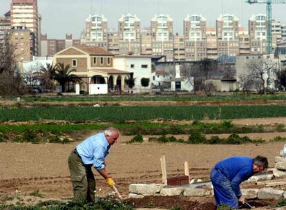 Avance de la ciudad en la huerta de Valencia.