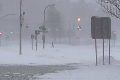 High winds and snow covering the streets and vehicles in Buffalo, NY on Sunday, December 25, 2022.  