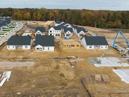 Construcción de casas en Trappe (Maryland), en marzo.