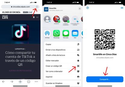 Genera un código QR con el móvil.