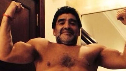 El nuevo aspecto de Maradona.