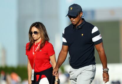 Herman y Woods en la Presidents Cup de Nueva Jersey en septiembre de 2017, donde fueron vistos juntos por primera vez.