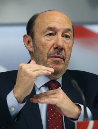 El secretario general del PSOE, Alfredo Pérez Rubalcaba.