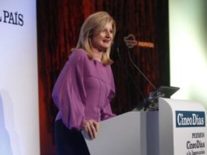 Arianna Huffington, durante la ceremonia de entrega de los IV Premios Cinco Días a la Innovación Empresarial, celebrada en Madrid el pasado octubre.