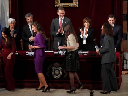 El rey Felipe, durante la entrega de despachos a la promoción de jueces de 2019.