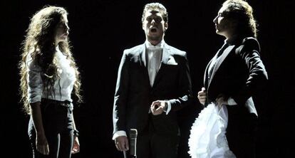 Los hijos de Enrique Morente en la Bienal de Flamenco de Sevilla.