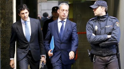 José Ángel Cañas, former PP manager in Castilla-La Mancha, leaves the High Court on Wednesday.