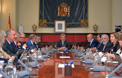 Carlos Lesmes preside un pleno extraordinario del CGPJ en septiembre pasado.