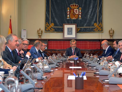 Carlos Lesmes preside un pleno extraordinario del CGPJ en septiembre pasado.