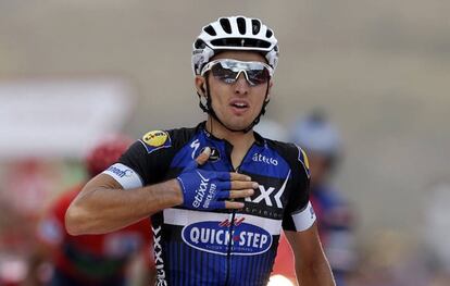 Brambilla, tras ganar la etapa en Fomigal.