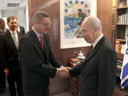 Alberto Ruiz Gallardón con el presidente de Israel, Simón Peres