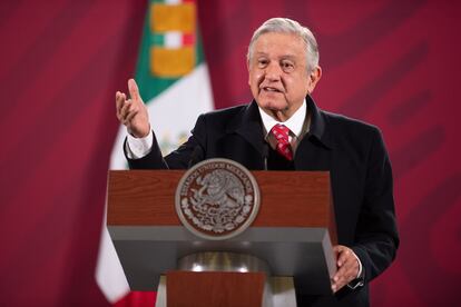 El presidente Andrés Manuel López Obrador, en su conferencia de prensa de este miércoles.