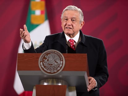 El presidente Andrés Manuel López Obrador, en su conferencia de prensa de este miércoles.