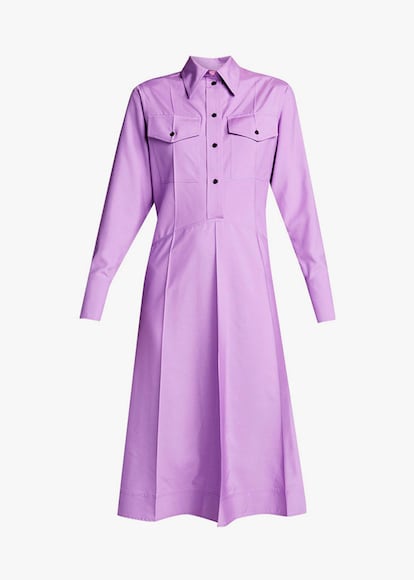 El vestido de la temporada: en lila. Firmado por Victoria Beckham, integra varias tendencias en una sola prenda. El color, pero también los bolsillos cargo.