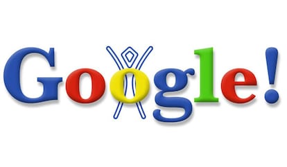 Diseño del primer 'doodle' de Google publicado en 1998.