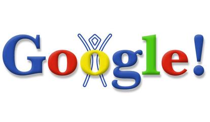 Diseño del primer 'doodle' de Google publicado en 1998.