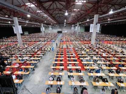 Pruebas de acceso a Correos, el 7 de mayo de 2023, en Silleda (Pontevedra).