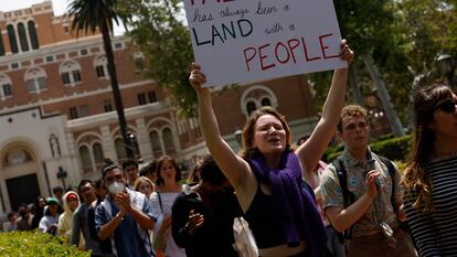 Protesta propalestina en Los Ángeles, el miércoles.