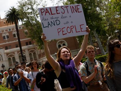 Protesta propalestina en Los Ángeles, el miércoles.