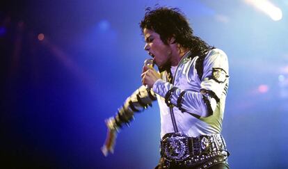 Michael Jackson, durante gira mundial en 1988. 