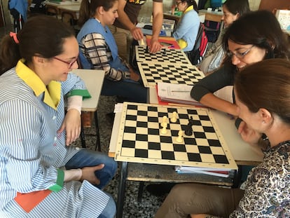 Otro momento del curso de formación de docentes en el colegio La Presentación, de Málaga