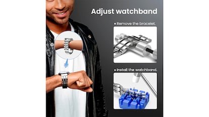 Watch repair kit on white background.