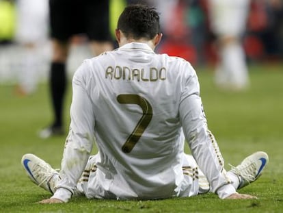 Cristiano Ronaldo tras la derrota del Real Madrid ante el Bayer de Munic en la semifinal de Champions.