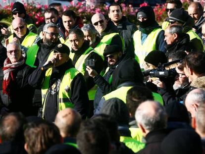 Asamblea de taxistas de Barcelona celebrada el pasado martes. 