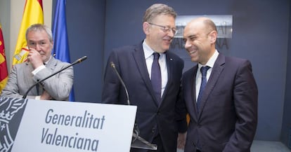 El presidente valenciano, Ximo Puig, y el alcalde de Alicante, Gabriel Echevarri.