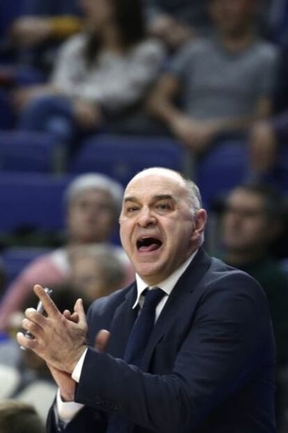 Pablo Laso, en un encuentro del Madrid.