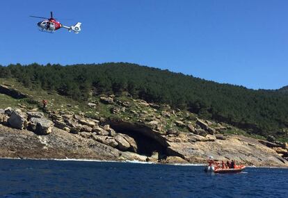 Final del rescate del segundo cuerpo en Hondarribia (Gipuzkoa).