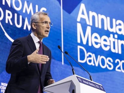El secretario general de la OTAN, Jens Stoltenberg, en el Foro de Davos (Suiza).