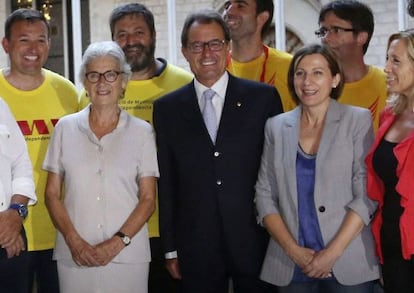 Artur Mas, junto a Forcadell y Muriel Casals, el pasado 11 de septiembre