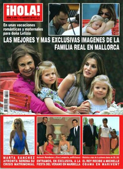 Portada de la revista <i>Hola</i> el 11 de agosto de 2010.