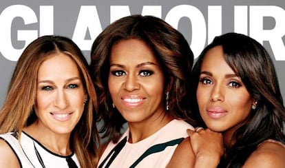 Sarah Jessica Parker, Michelle Obama y Kerry Washington, en la portada de la revista 'Glamour'.