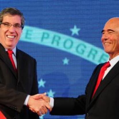 Fabio Barbosa, junto a Emilio Botín